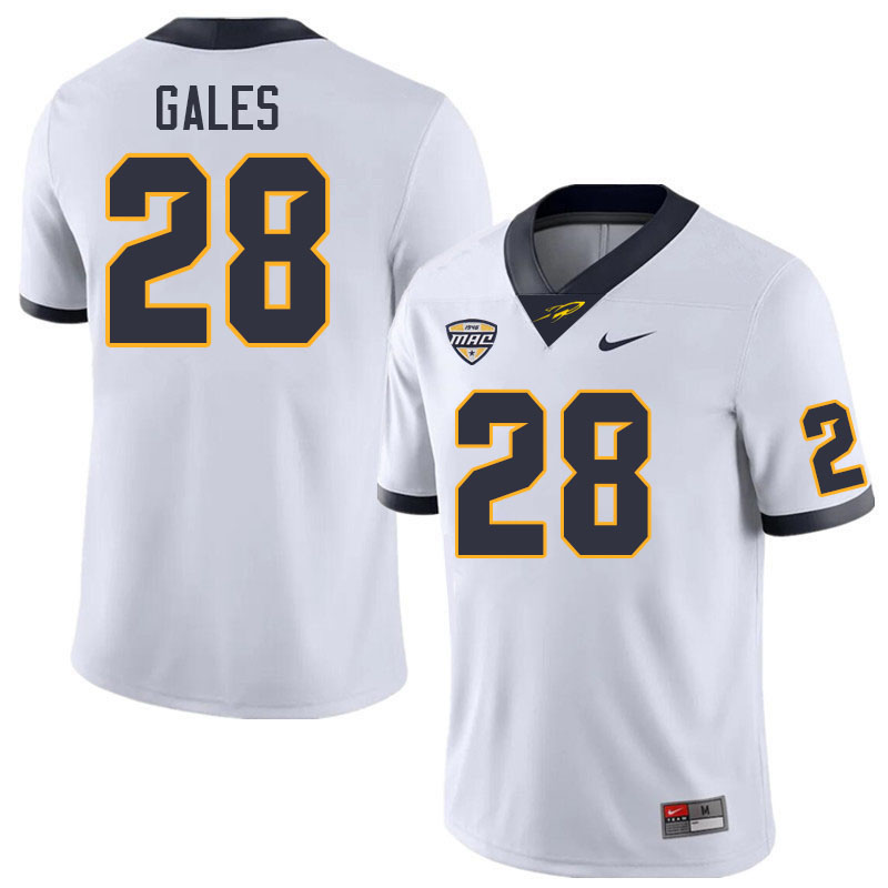 Toledo Rockets #28 Chris Gales College Football Jerseys Stitched Sale-White
